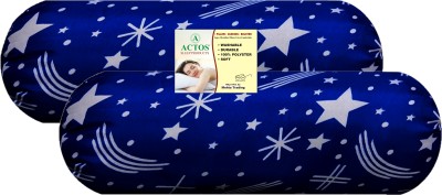 ACTOS Microfibre Nature Bolster Pack of 2(White, Blue35)