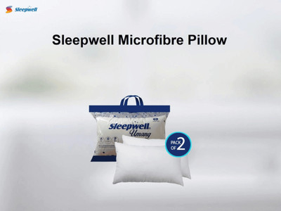 Sleepwell Pillow Set || Comfort And Support Pillow Microfibre Solid Sleeping Pillow Pack of 2(White)