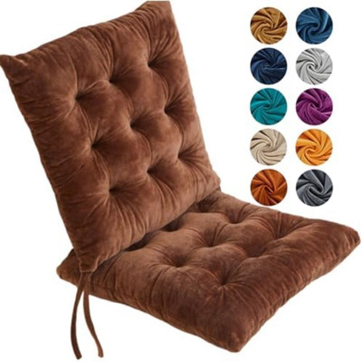 aeTHEric Microfibre Solid Chair Pad Pack of 2(Brown)