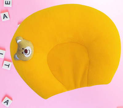 Omvista Microfibre Solid Baby Pillow Pack of 1(Yellow)