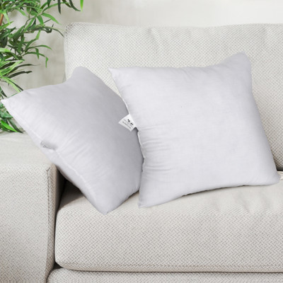 Sh Creation And Handlooms Hotel Quality Square Shape Premium Sofa Pillow for Back Support Microfibre Solid Cushion Pack of 5(Cotton White)