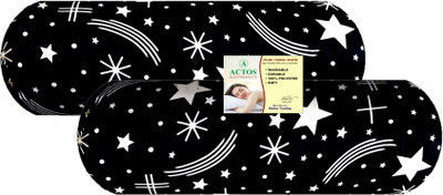 ACTOS Microfibre Geometric Bolster Pack of 2(Black17)