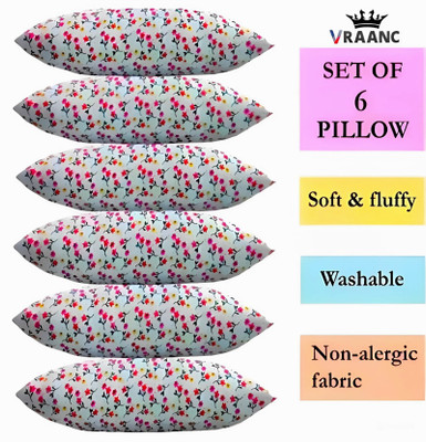 vraanc Luxury Polyester Fibre Abstract, Floral Sleeping Pillow Pack of 6(PRINTED)
