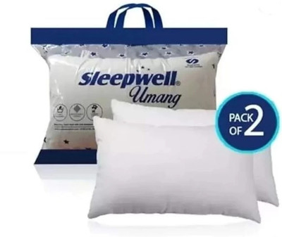 Sleepwell Pillow Set || Comfort And Support Pillow Microfibre Solid Sleeping Pillow Pack of 2(White)