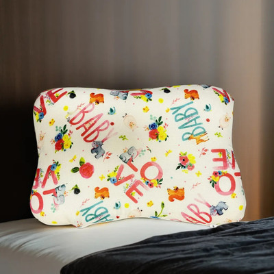 Sleepsia Head Shaping Pillow for Preventing Flat Head Syndrome , With Butterfly Shape - Memory Foam Toons & Characters Baby Pillow Pack of 1(White & Red)