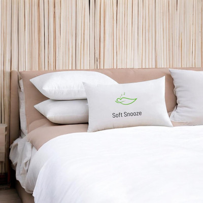 SOFT SNOOZE Soft Luxury Microfibre Solid Sleeping Pillow Pack of 3(White)