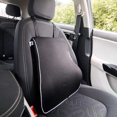 araami Black Memory Foam Car Pillow Cushion for Universal For Car Memory Foam Solid Orthopaedic Pillow Pack of 1(Black)