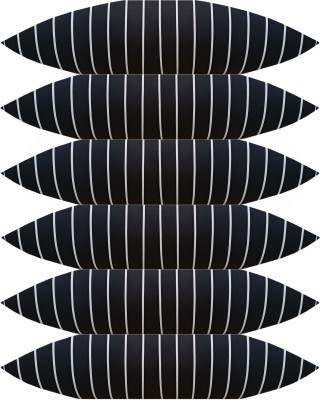 ACTOS Microfibre Stripes Sleeping Pillow Pack of 6(Black)