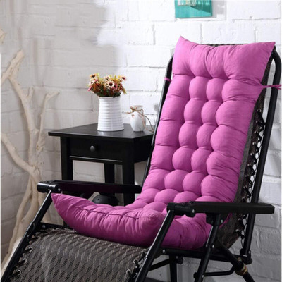 Hundur Store Microfibre Solid Chair Pad Pack of 1(Purple)