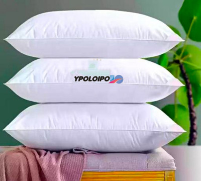 YPOLOIPO LUXURY Polyester Fibre Abstract Sleeping Pillow Pack of 3(White)