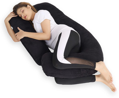 Mojo Microfibre Solid Pregnancy Pillow Pack of 1(Black)