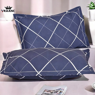 vraanc Luxury Microfibre Abstract Sleeping Pillow Pack of 2(Blue)
