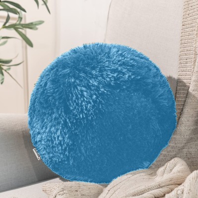 Cozyert Microfibre Solid Cushion Pack of 1(Blue)