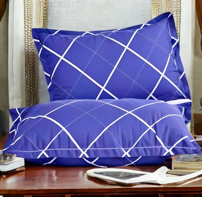 YPOLOIPO Polyester Fibre Sleeping Pillow Pack of 2 Abstract(Blue)