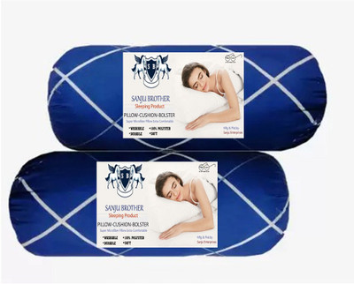 SANJU BROTHER LUXORY Microfibre Solid Bolster Pack of 2(Printed)