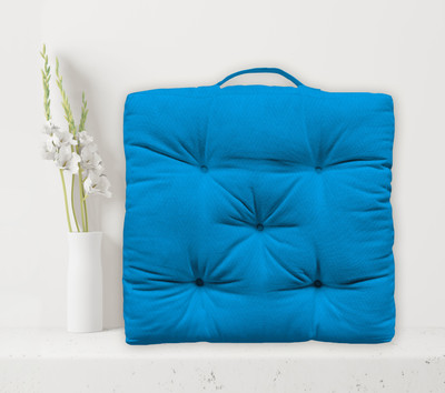 OASIS Cotton Solid Floor Cushion Pack of 1(Dark Blue)