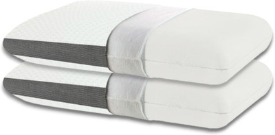 CUSHIO Memory Foam Pillow Size 24x16x4 Neck & Shoulder pain relief Cervical pain relief Memory Foam Polka Orthopaedic Pillow Pack of 2(White)