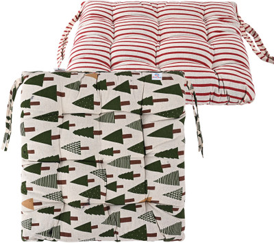 HOMESTIC by Kuber Industries Microfibre Abstract Chair Pad Pack of 2(Maroon, Green)