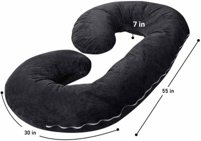 KANWAR SA Microfibre Solid Pregnancy Pillow Pack of 1(Black)