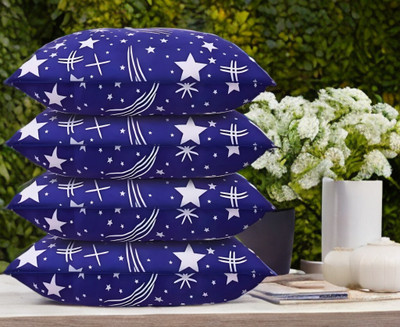 LIPONOS LUXURY Polyester Fibre Solid Sleeping Pillow Pack of 4(Blue)