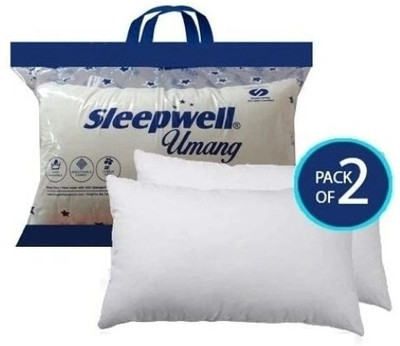 Sleepwell Microfibre Sleeping Pillow Pack of 2 Solid Umang Pillow Set || Comfort And Support Pillow(White)