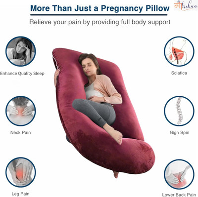 Mojo J SHAPE Microfibre Solid Pregnancy Pillow Pack of 1(Maroon)