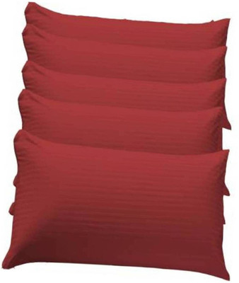 Swikon star Polyester Fibre Stripes Sleeping Pillow Pack of 5(Red)