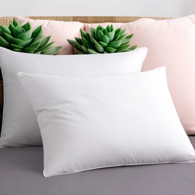 GZZZSD Microfibre Sleeping Pillow Pack of 2 Solid(White)