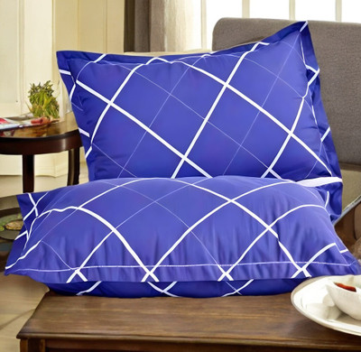 GUNVAR INDIA PRIVATE LIMITED LUXURY Polyester Fibre Solid Sleeping Pillow Pack of 2(Blue)