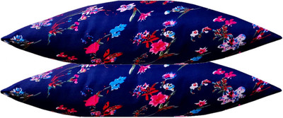 Swikon star Microfibre Floral Sleeping Pillow Pack of 2(Blue)