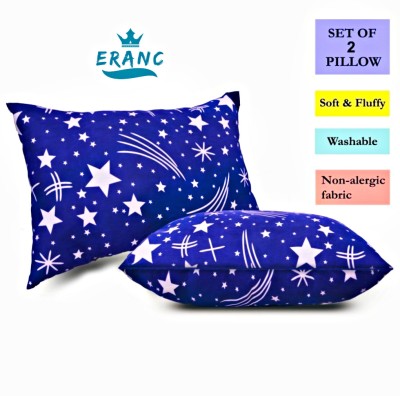 VILLAGERS Polyester Fibre Abstract Sleeping Pillow Pack of 2(Blue)