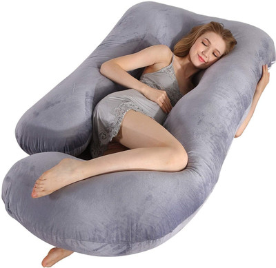 Prifarodo Pregnancy G Shape for Pregnant/Maternity Back Pain Relief, HIPS & Belly Support Polyester Fibre Solid Pregnancy Pillow Pack of 1(Grey)