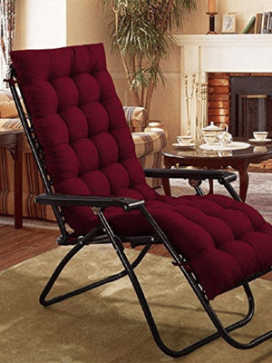 Giri Creative Store Cotton Geometric Chair Pad Pack of 1(Maroon)