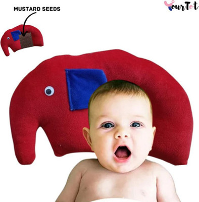 EVK Mustard Seeds Animals Baby Pillow Pack of 1(Red)