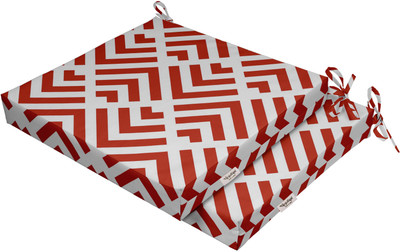 Vargottam Foam Geometric Chair Pad Pack of 2(Red)