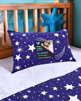 VILLAGERS Premium Polyester Fibre Abstract Baby Pillow Pack of 1(Blue)