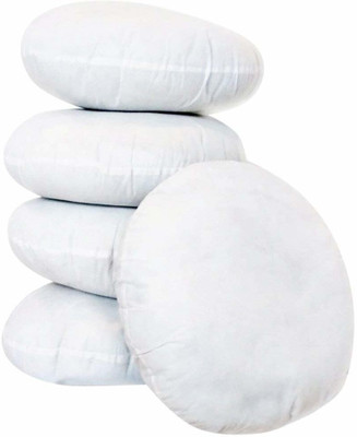 kioni Microfiber Round Cushions Sofa Fiber Pillows Inserts, 18 x 18 Inch Microfibre Solid Cushion Pack of 5(White)