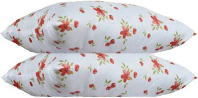 brightjex Microfibre Solid Sleeping Pillow Pack of 2(Orange Flowers)
