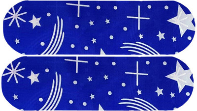 SANJU BROTHER Microfibre Abstract Bolster Pack of 2(Blue)