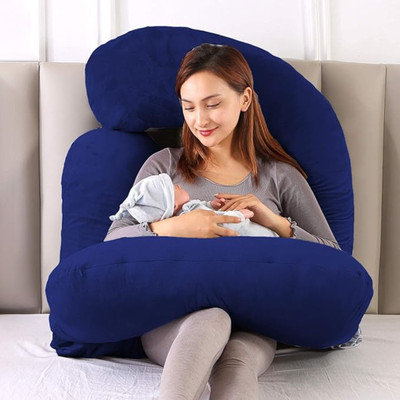 Vijay Microfibre Solid Pregnancy Pillow Pack of 1(Dark Blue)