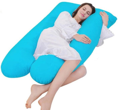 Get IT Polyester Fibre Solid Pregnancy Pillow Pack of 1(Cryan Blue)