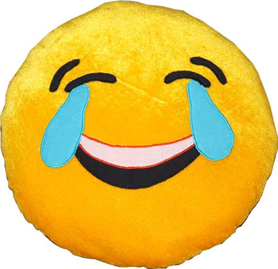 Oscar Home Polyester Fibre Smiley Cushion Pack of 1(Red, Yellow)