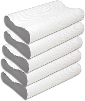Flipkart SmartBuy Memory Foam Solid Orthopaedic Pillow Pack of 5(Grey)