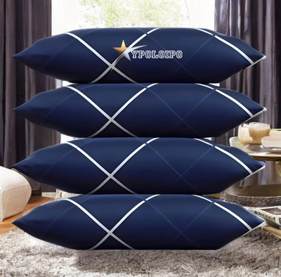 YPOLOIPO LUXURY Polyester Fibre Solid Sleeping Pillow Pack of 4(Blue)