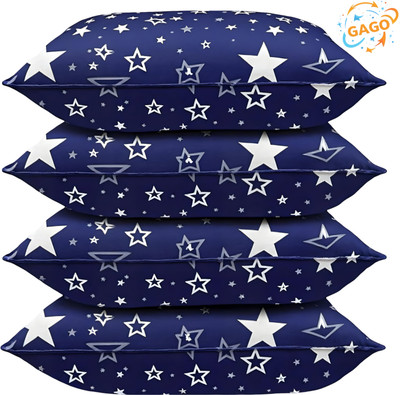GAGO Luxury Polyester Fibre Abstract Sleeping Pillow Pack of 4(Blue)