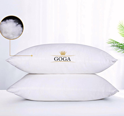 GOGA LUXURY Cotton Solid Sleeping Pillow Pack of 2(White)