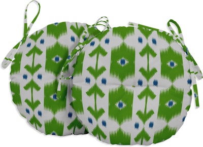 Vargottam Polyester Fibre Geometric Chair Pad Pack of 2(Light Green)
