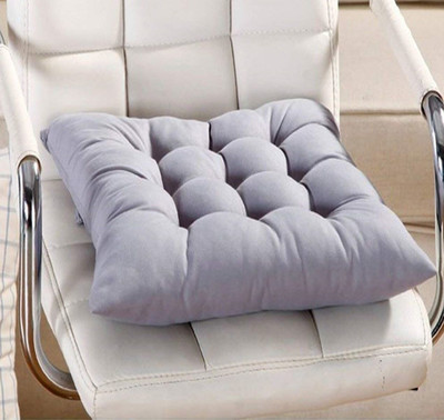 Texlux Microfibre Solid Chair Pad Pack of 1(Grey)