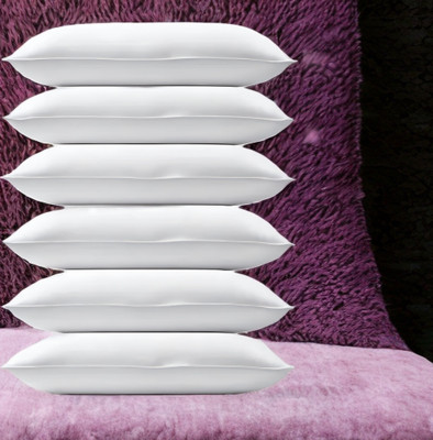 GUNVAR INDIA PRIVATE LIMITED LUXURY Polyester Fibre Solid Sleeping Pillow Pack of 6(White)