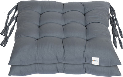 HOMESTIC by Kuber Industries Microfibre Solid Chair Pad Pack of 2(Grey)
